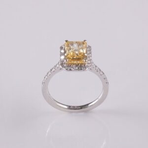 Radiant Yellow Diamond Halo Engagement Ring