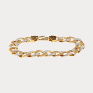 22K Gold & Diamond-Cut Cuban Link Bracelet