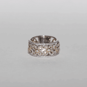 Floral Filigree Diamond Band Ring