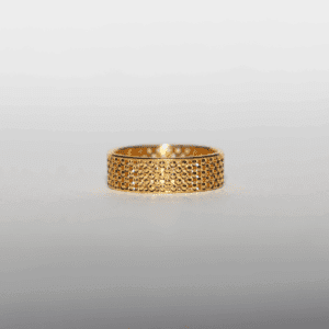 Beaded Texture Gold Band Ring