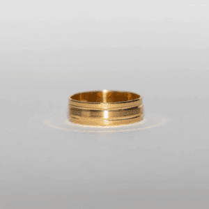 Dual Line Textured Gold Band Ring