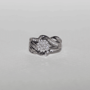 Floral Cluster Diamond Twist Ring