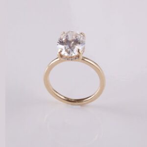 Oval-Cut Diamond Solitaire Engagement Ring