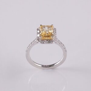 Radiant Yellow Diamond Halo Engagement Ring