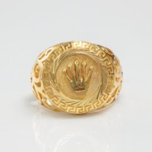 22K Gold Crown Emblem Ring