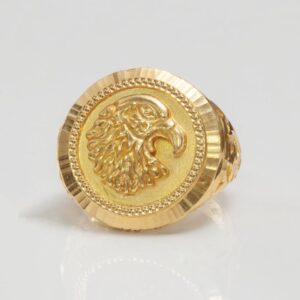 22K Gold Eagle Head Ring