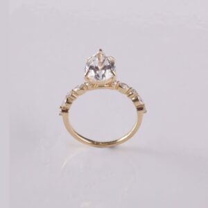 Pear-Cut Diamond Ring with Side Stones