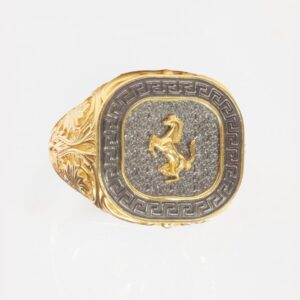22K Gold Ferrari Horse Ring