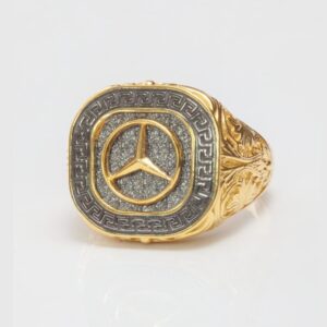 22K Gold Mercedes Emblem Ring