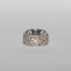 Floral Filigree Diamond Band Ring