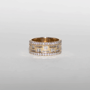Baguette Diamond Border Gold Ring