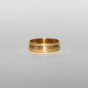 Dual Line Textured Gold Band Ring
